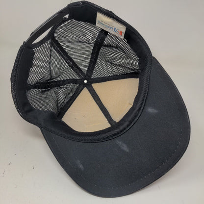 NASA Men's Snapback Mesh Back Hat Black Embroidered Scrambled Eggs Spaceport USA