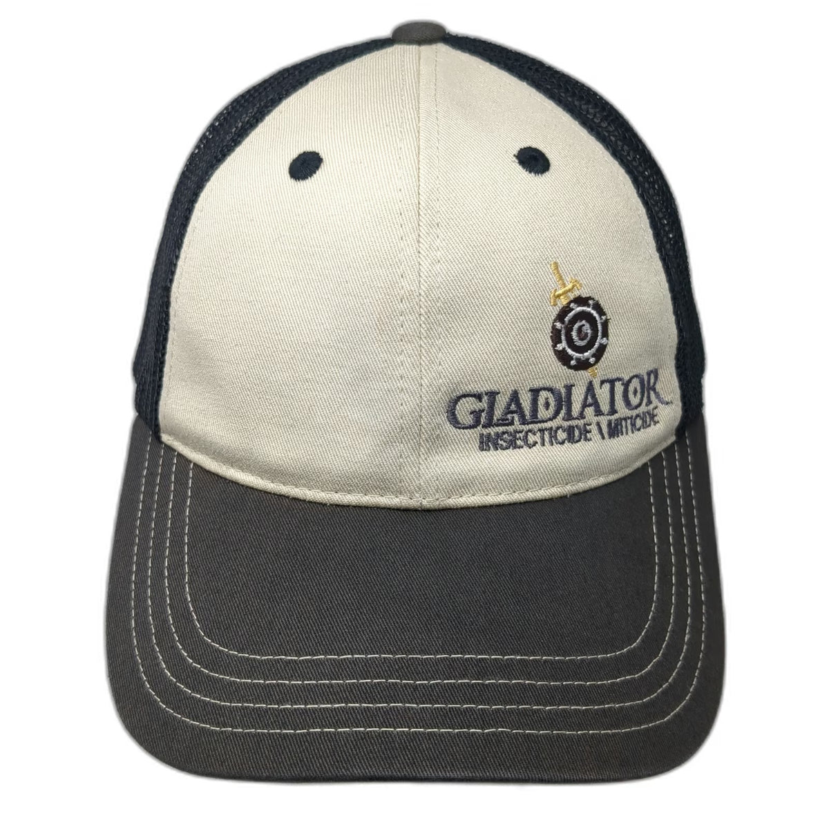 District Trucker Hat Beige Black One Size Gladiator Miticide Mesh