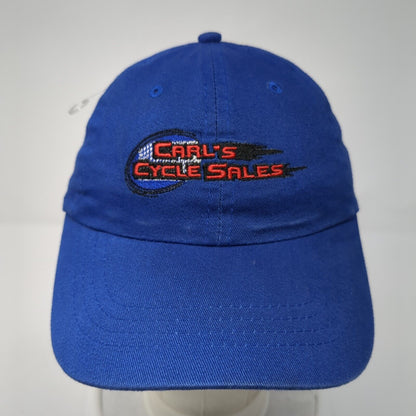 Carl's Cycle Sales Strapback Hat Blue OS Adjustable Embroidered Otto Cotton