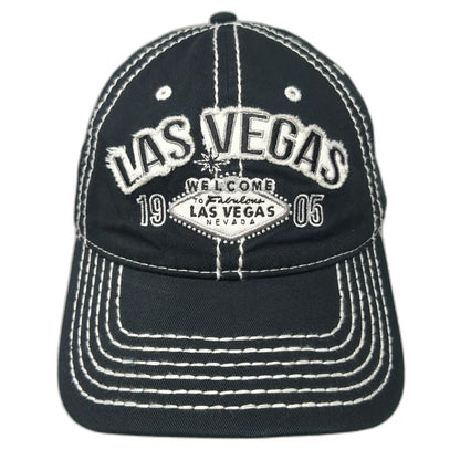 Hat Graphix 360 Baseball Cap Black One Size Las Vegas Nevada Sign White Stitch