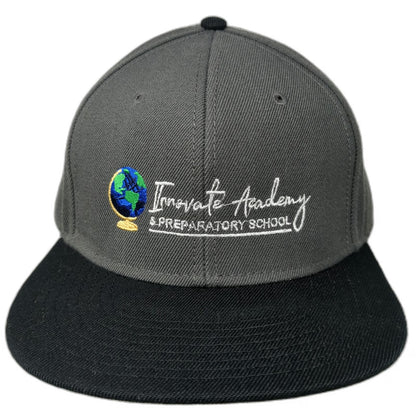 Otto Snapback Hat Gray One Size Innovate Academy Preparatory School Flat Brim