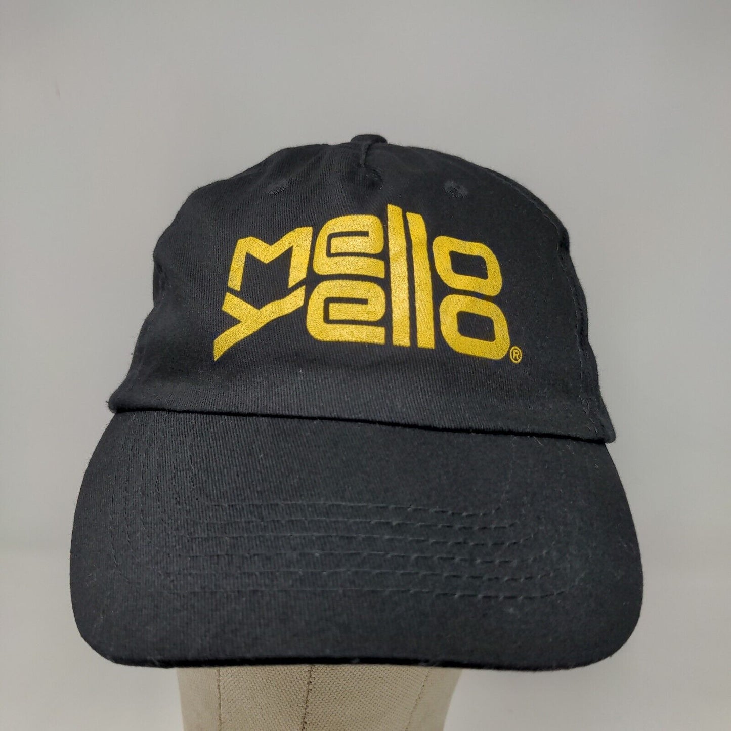 Hit Wear Men's Strapback Hat Black OSFA Graphic Mello Yello Logo Cotton