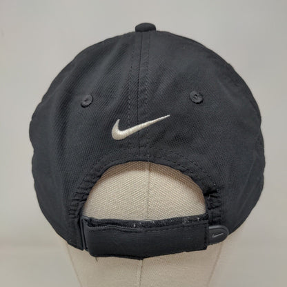 Nike Swoosh Strapback Hat Black OSFM Embroidered Logo Adjustable Lined