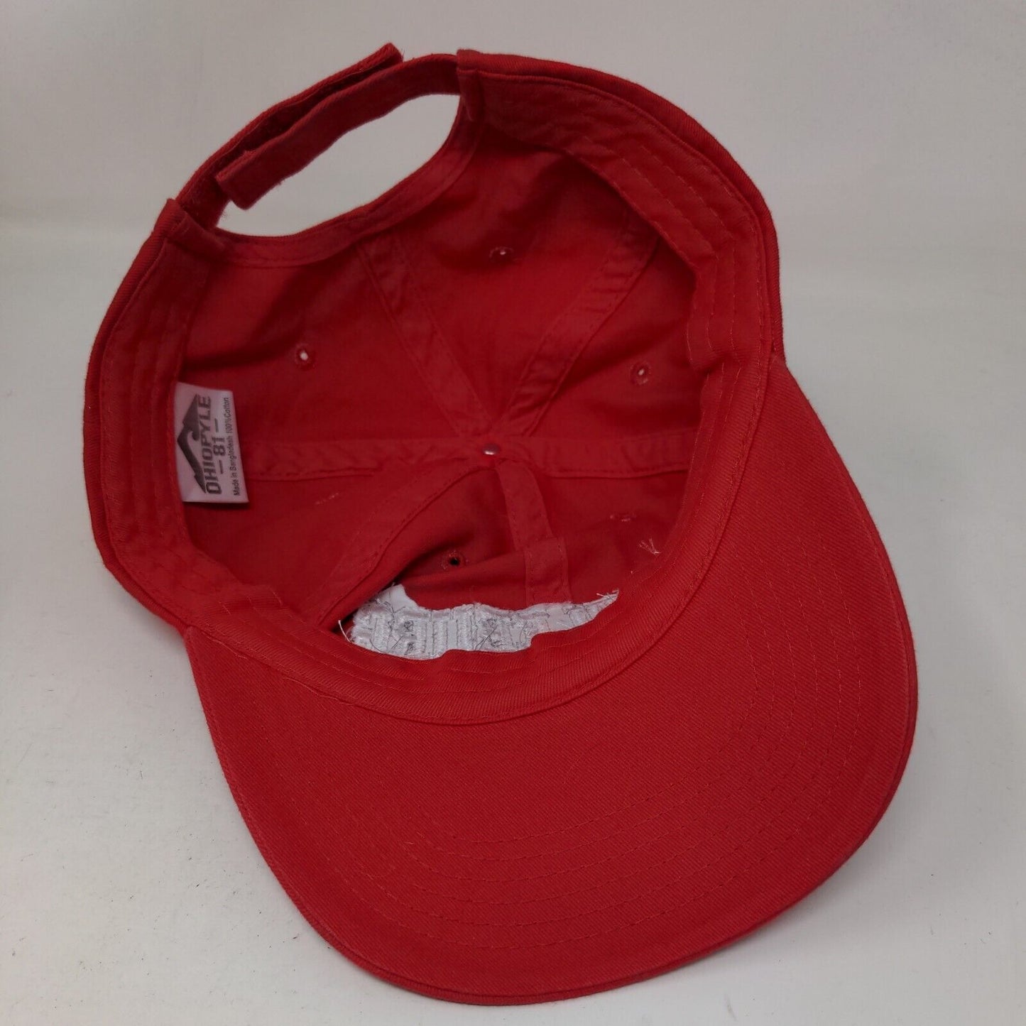 Ohiopyle Men's Strapback Hat Red Embroidered Middleburg Broncos Logo Cotton