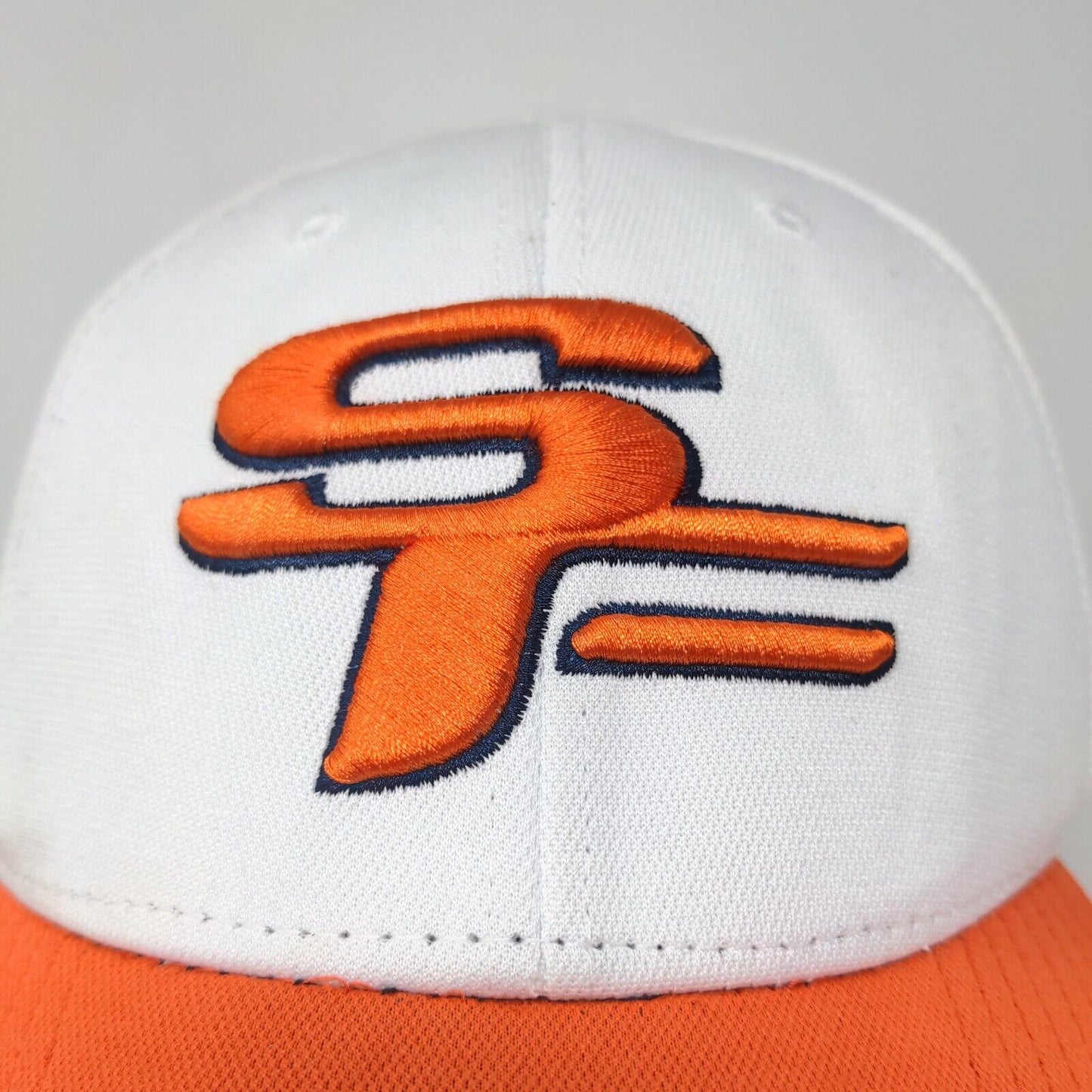 OC Sports Teamgreen Men's Strapback Hat White Orange OSFM Embroidered SF Logo