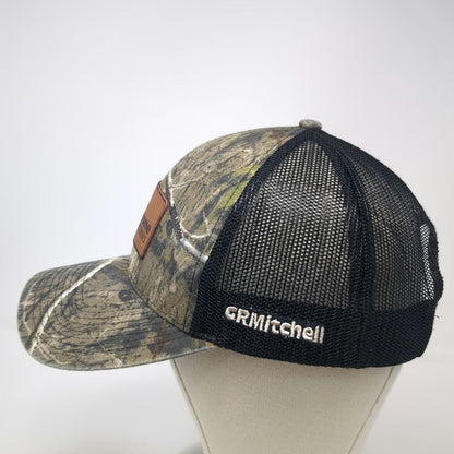 Outdoor Cap Trucker Hat Green One Size Camo Snapback Leather Patch GRMitchell