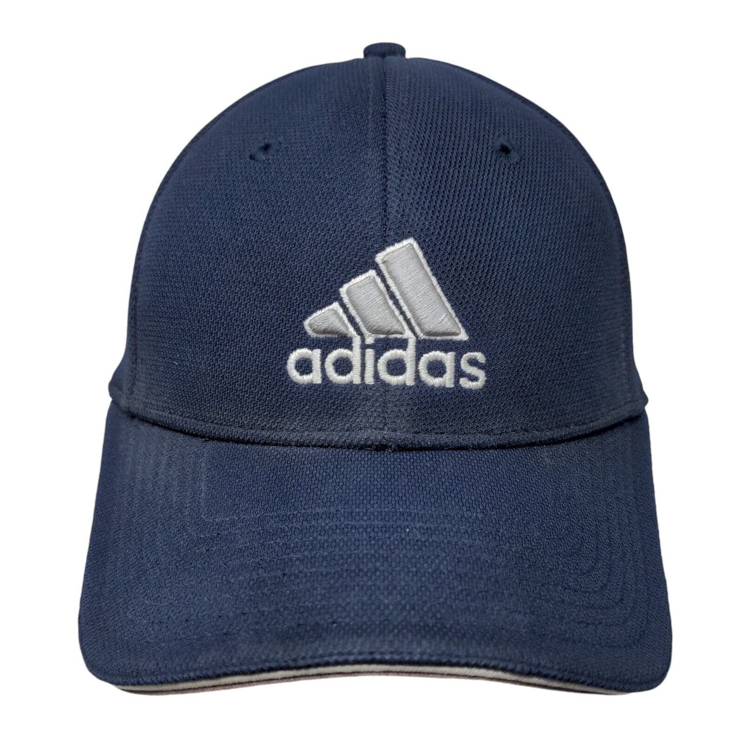 Adidas 3 Stripes Fitted Hat Blue S/M Embroidered Logo Always Cool