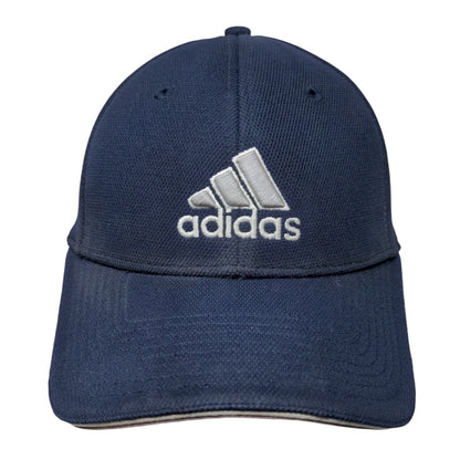 Adidas 3 Stripes Fitted Hat Blue S/M Embroidered Logo Always Cool