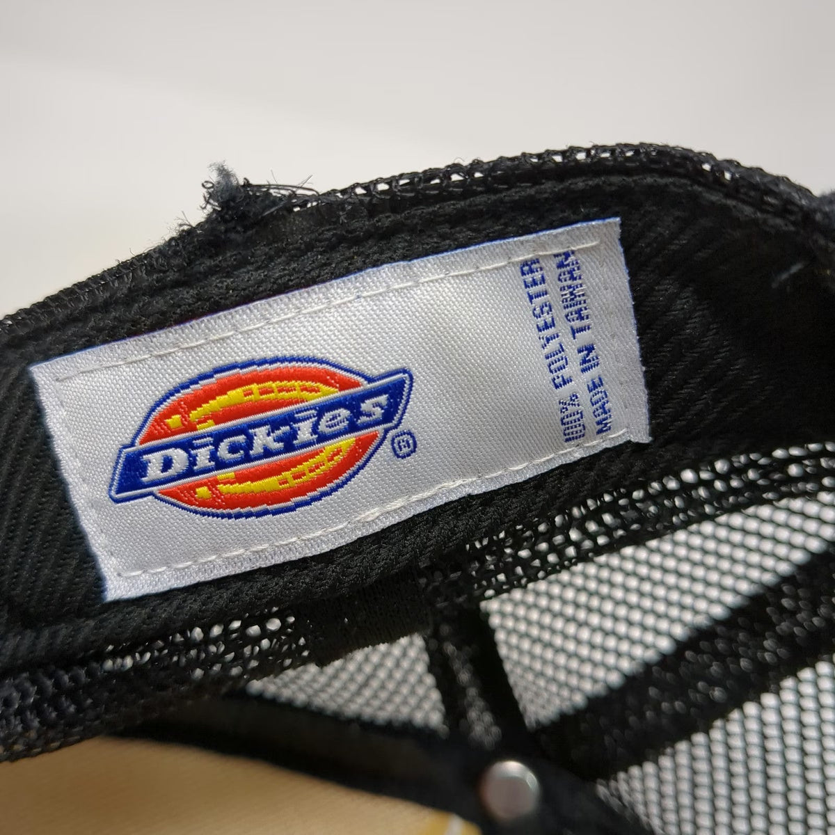 Dickies Trucker Hat Black One Size Mesh Back Snapback Logo Polyester Foam Front