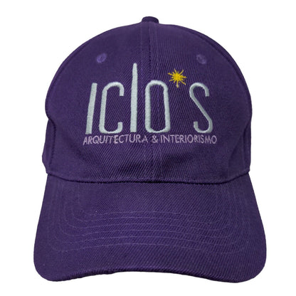 Iclo's Arquitectura & Interiorismo Strapback Hat Purple One Size Embroidered