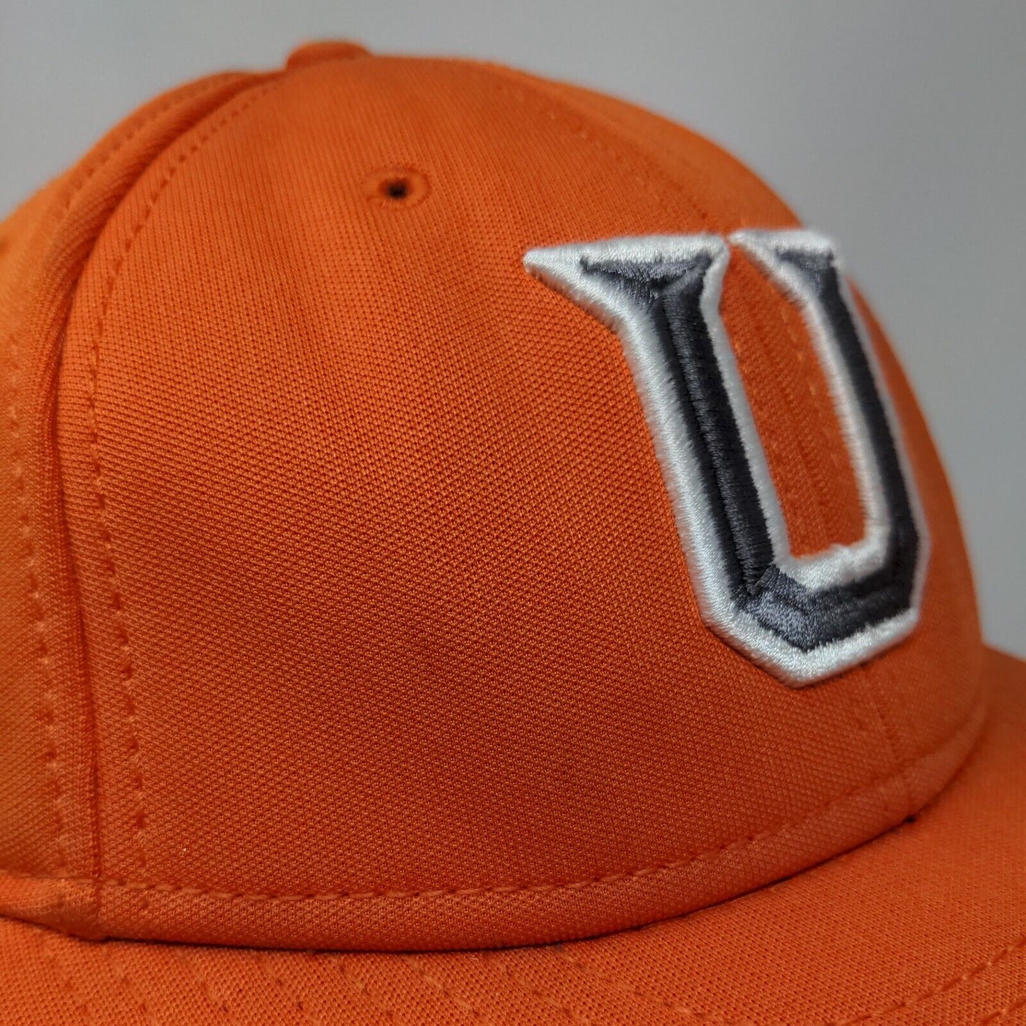 The Game Fitted Hat Orange Size M Embroidered U Logo 100% Polyester