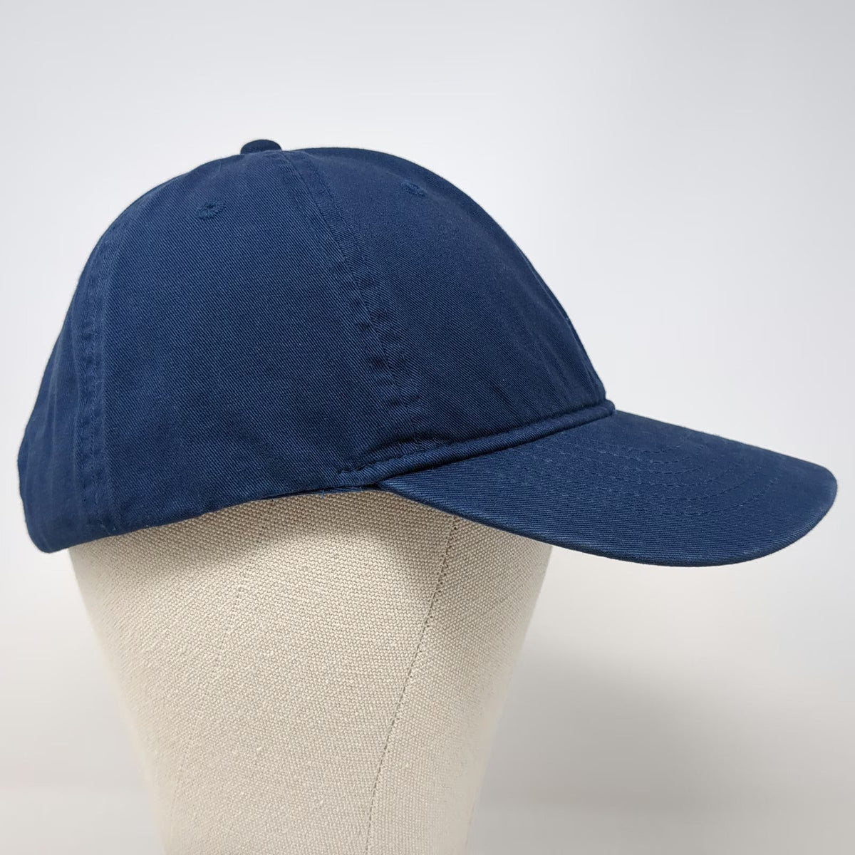 George Baseball Cap Blue One Size Adjustable Slideback Cotton Solid Plain hat