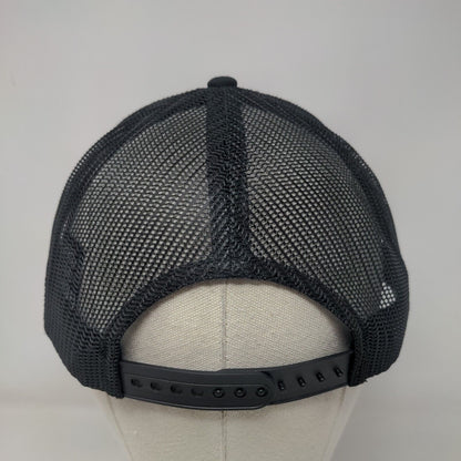 Kixie Snapback Mesh Back Trucker Hat Black One Size Embroidered Lids