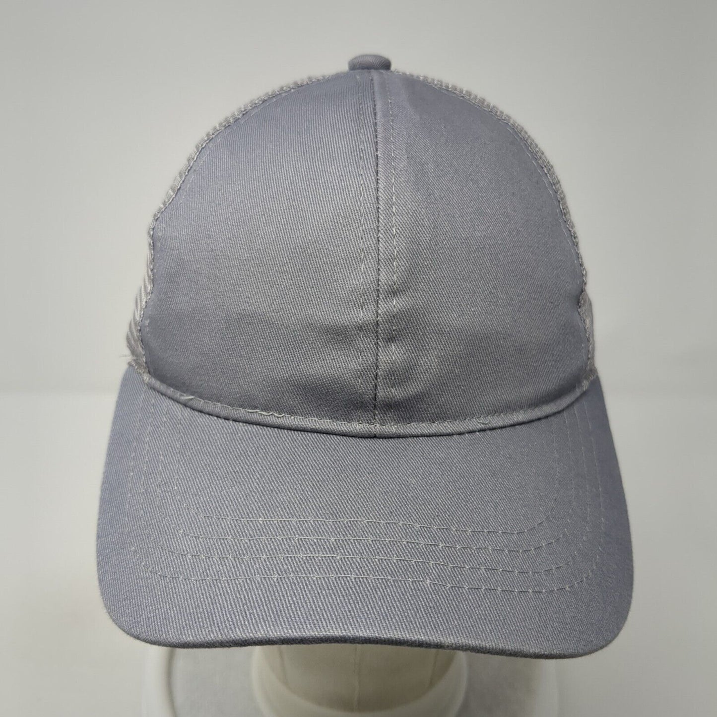 C.C Exclusives Strapback Trucker Hat Gray One Size Ponytail Blank
