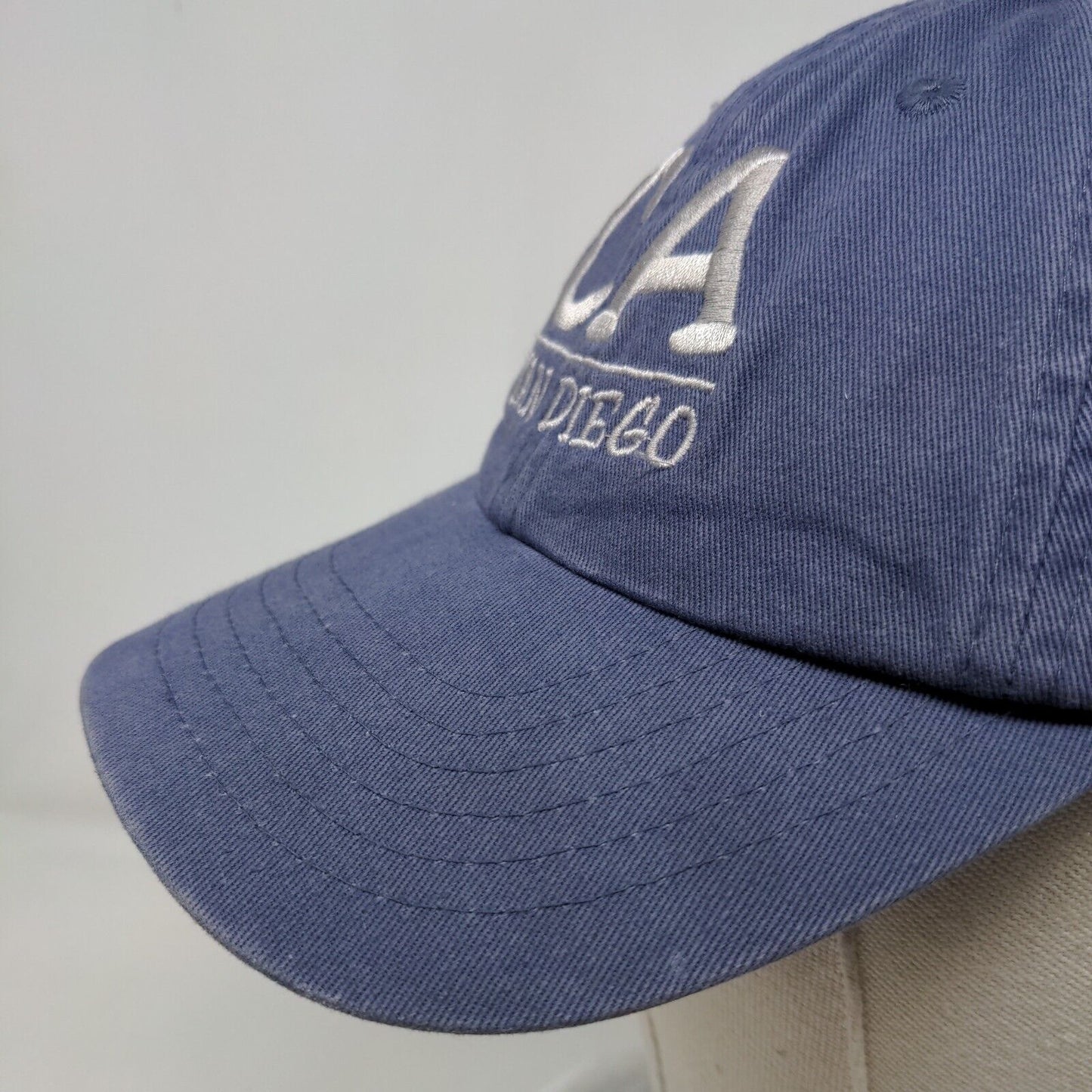 CA San Diego Strapback Hat Blue One Size Adjustable Embroidered Royal Resortwear
