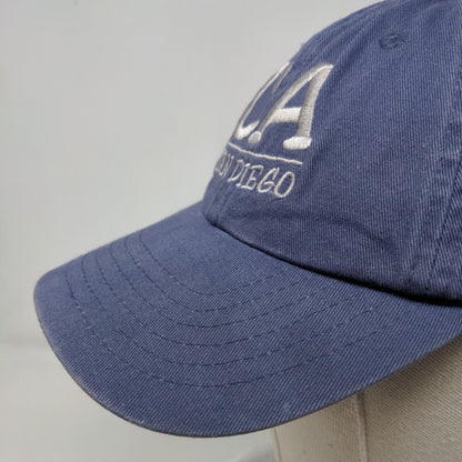 CA San Diego Strapback Hat Blue One Size Adjustable Embroidered Royal Resortwear