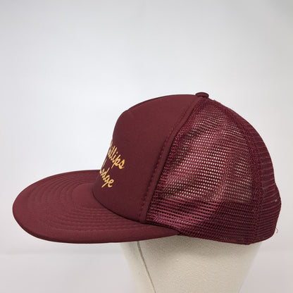 Phillips Lodge Snapback Mesh Back Trucker Hat Red OSFA Solid Adjustable