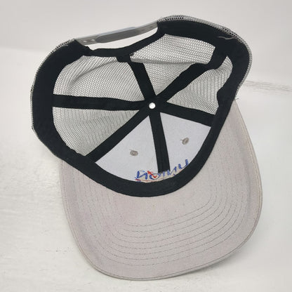 Gray Trucker Hat One Size Union Perks Embroidered Stars Mesh Back Snapback Logo