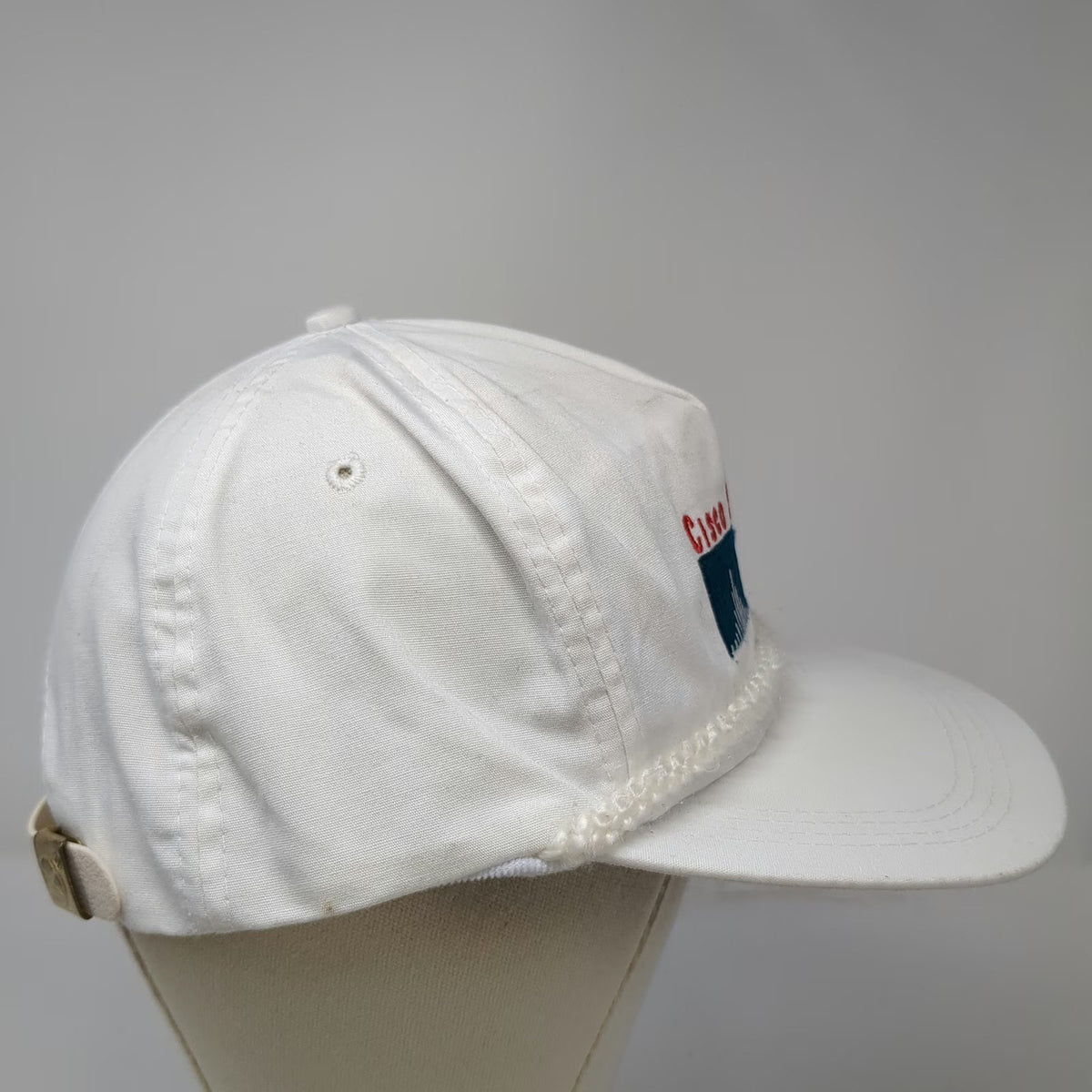 Sportcap 5 Panel White Cisco Systems Rope Hat Slideback Adjustable Logo Vintage