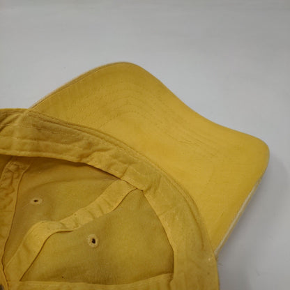 Unbranded Strapback Hat Yellow One Size Adjustable Vented Holes 6 Panel Blank