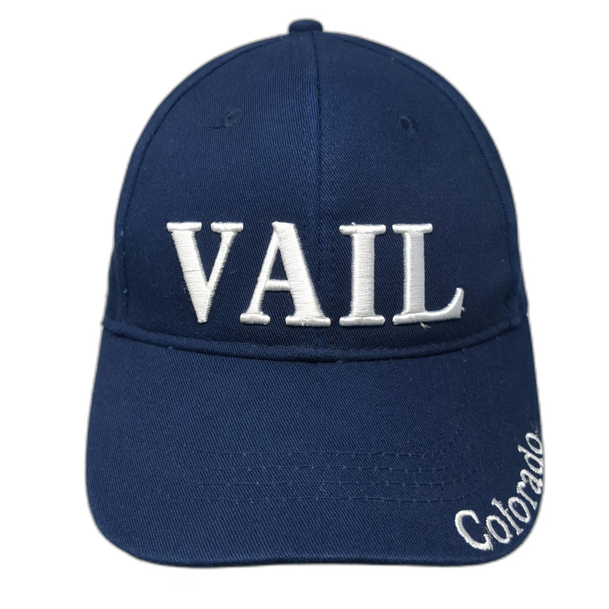 Lucky 7 Baseball Cap Blue OSFM Vail Colorado Embroidered Cotton Slideback Hat