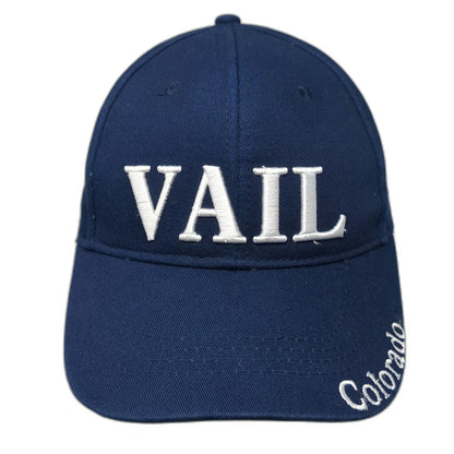Lucky 7 Baseball Cap Blue OSFM Vail Colorado Embroidered Cotton Slideback Hat
