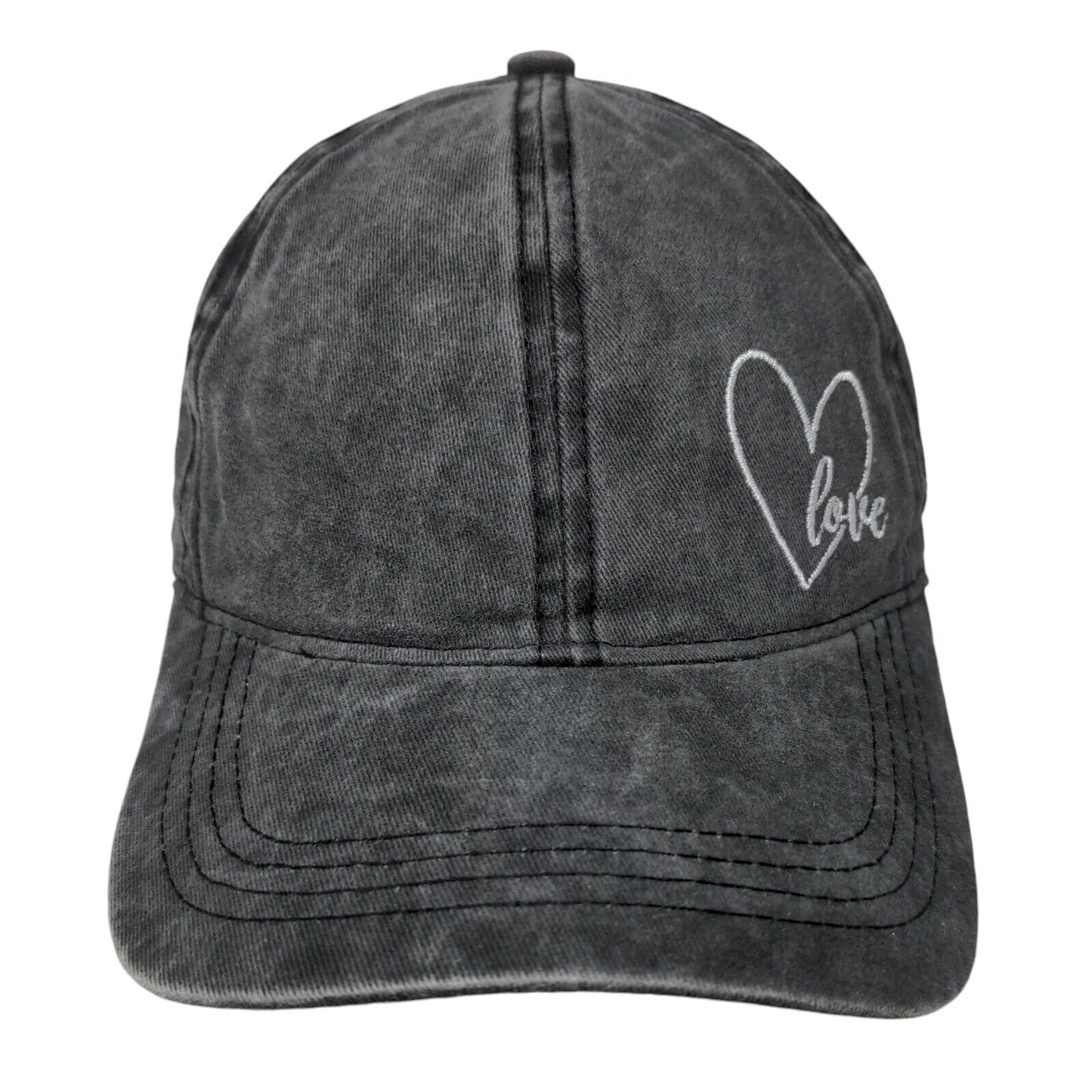 Love Slideback Hat Gray OSFM Embroidered Adjustable David And Young