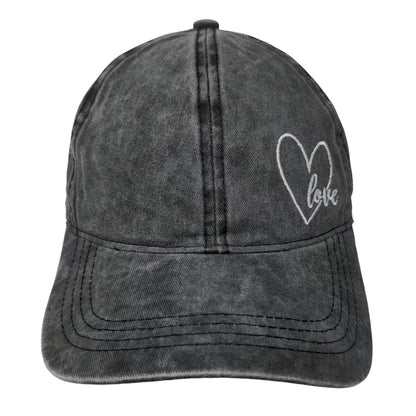 Love Slideback Hat Gray OSFM Embroidered Adjustable David And Young