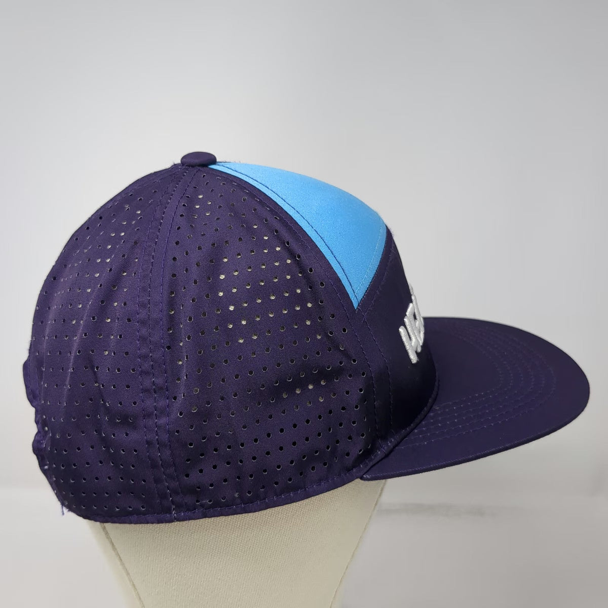 Heartbeat Hot Sauce Co. Trucker Hat Purple Blue One Size Flat Brim Perforated