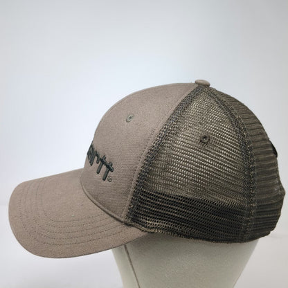 Carhartt Brown One Size Trucker Hat Snapback Mesh Embroidered Logo Workwear