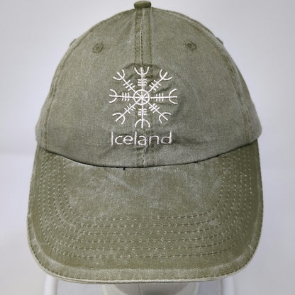 Result Baseball Cap Green One Size Iceland Compass Rune Slideback Cotton Hat