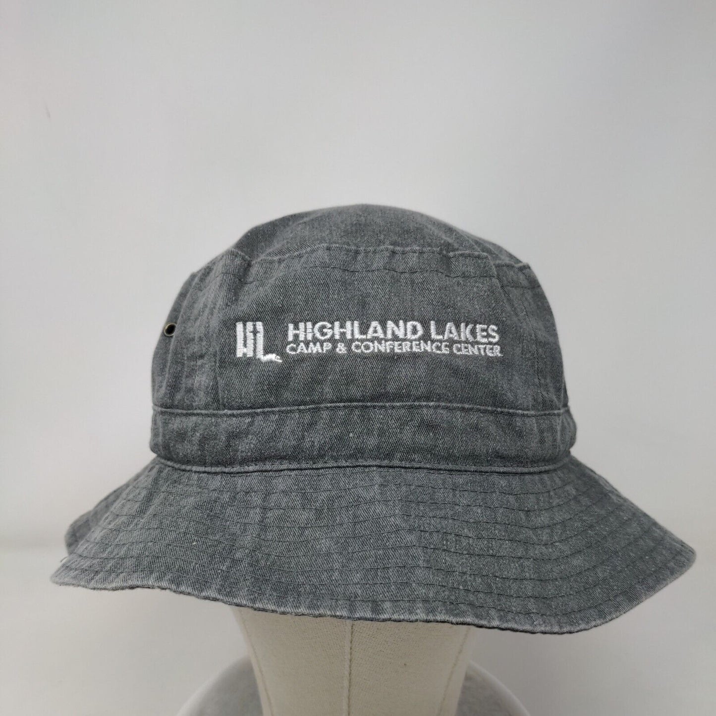 Highland Lakes Camp & Conference Center Bucket Hat Gray L/XL Fahrenheit