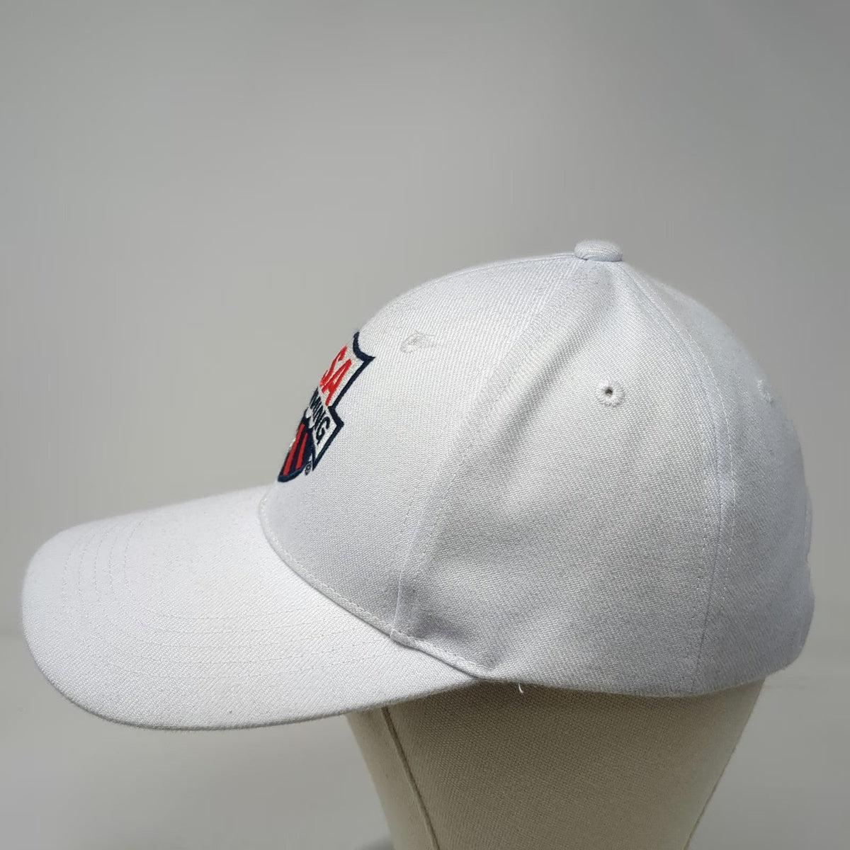 Sporti Baseball Cap White One Size USA Swimming Logo Adjustable Strapback Hat