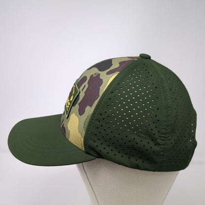 Florence Trucker Hat Green Camo One Size Hawaii Patch Perforated Snapback
