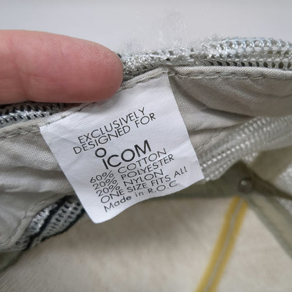 ICOM Trucker Hat Gray One Size Snapback Mesh 5 Panel Rope Brim Side Stripes