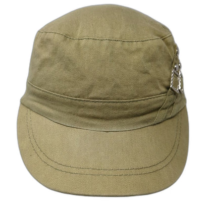 Elastafit DBY Army Cap Brown One Size Floral Lining Buckle Detail Cotton Hat