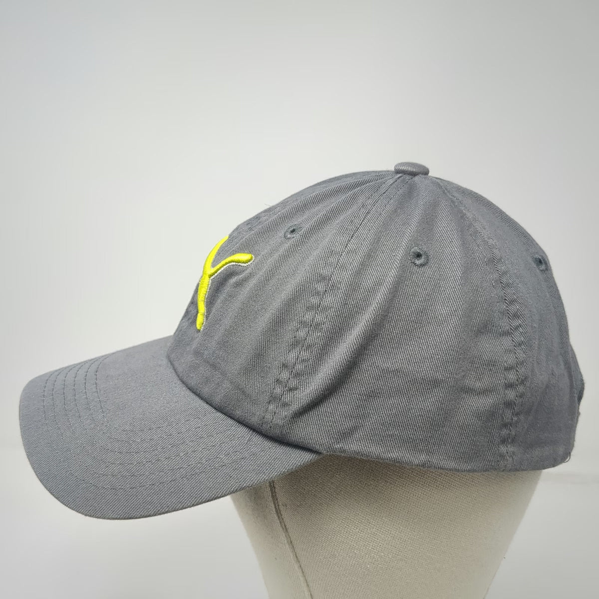 Puma Baseball Cap Gray One Size Leaping Cat Logo Cotton Slideback Buckle Hat