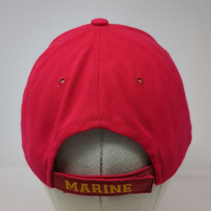 Rapid Dominance USMC Marine Corps Red One Size Baseball Cap Hat Strapback Gold