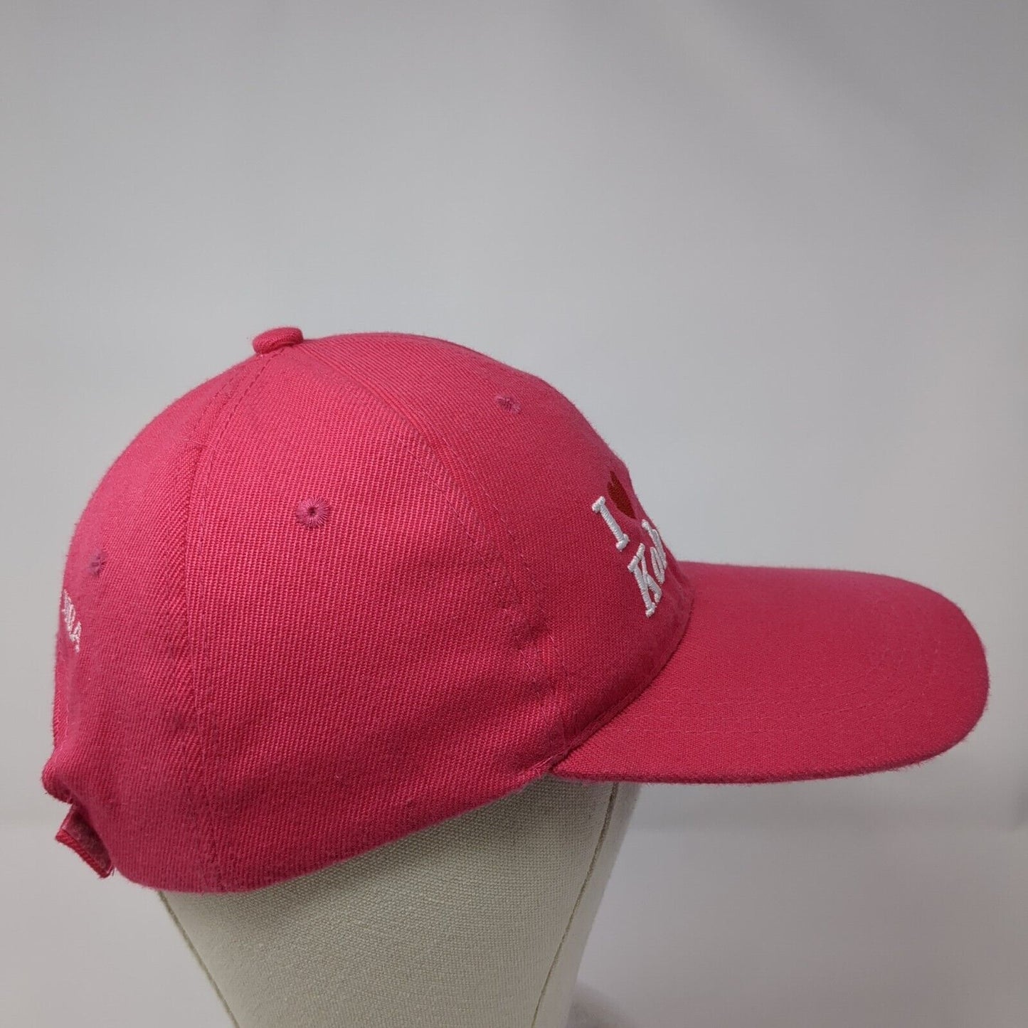 I Love Koh Yao Phang Nga Strapback Hat Pink One Size Adjustable 6 Panel
