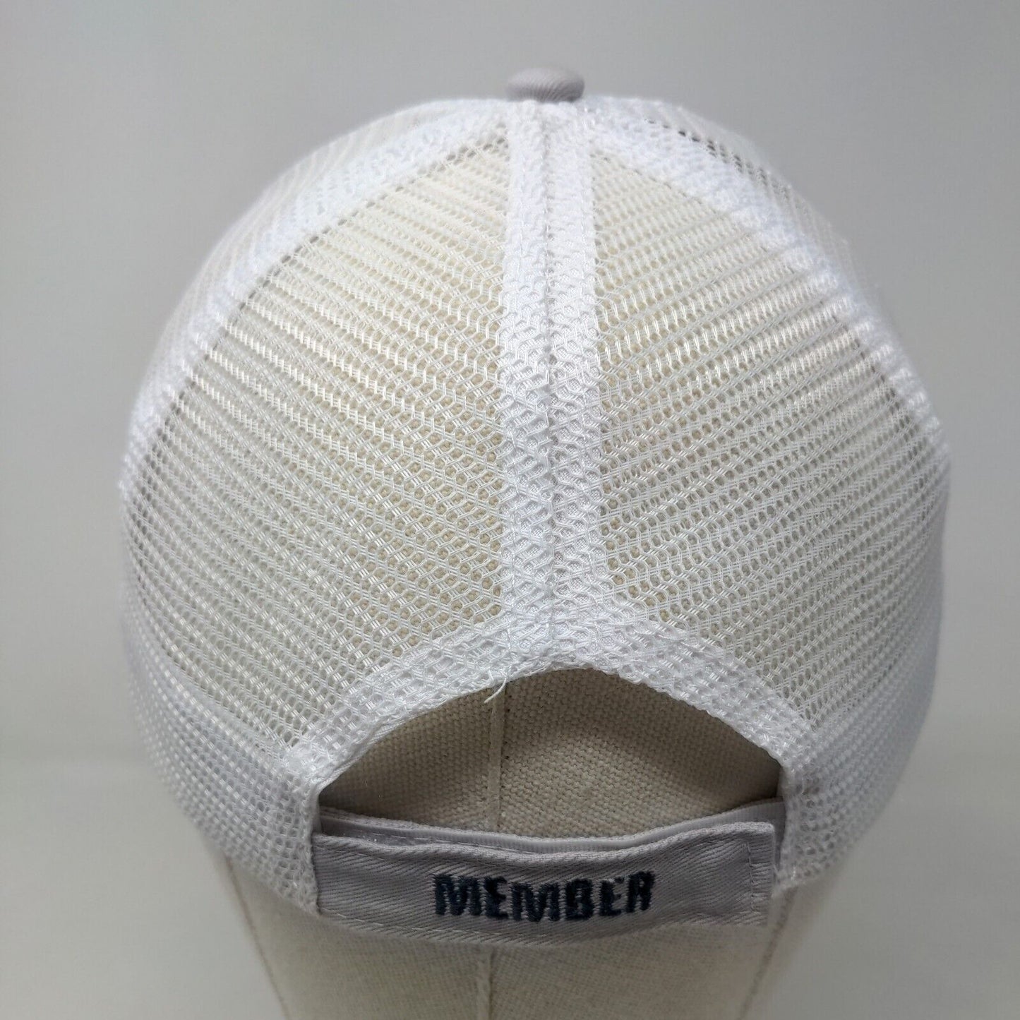 Unbranded Men's Strapback Mesh Back Hat Gray White Embroidered Bass Logo Flag