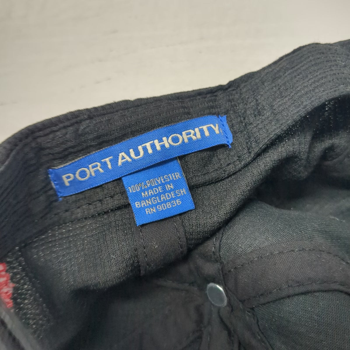 Port Authority Kokusai Black Baseball Cap One Size Strapback Thermal Logo Hat
