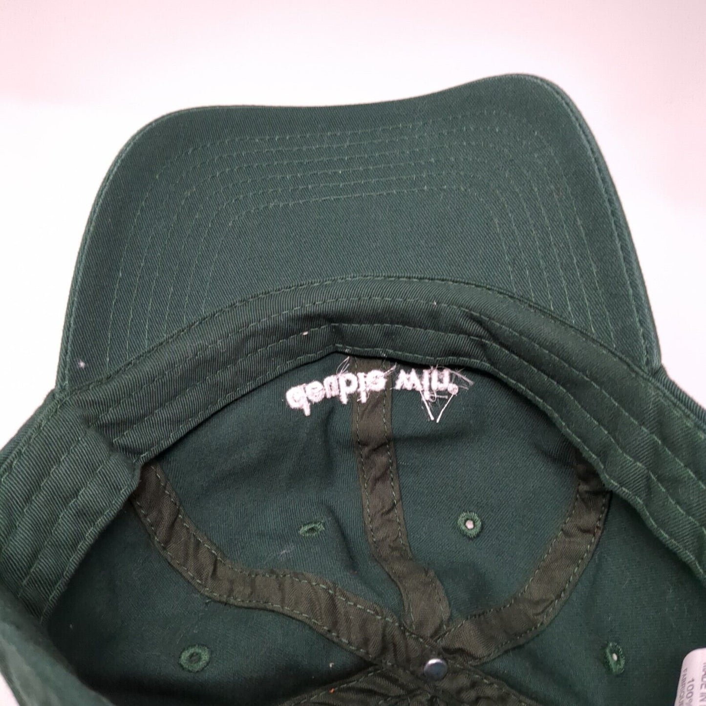 Double Win Slideback Hat Green One Size Adjustable Embroidered 6 Panel