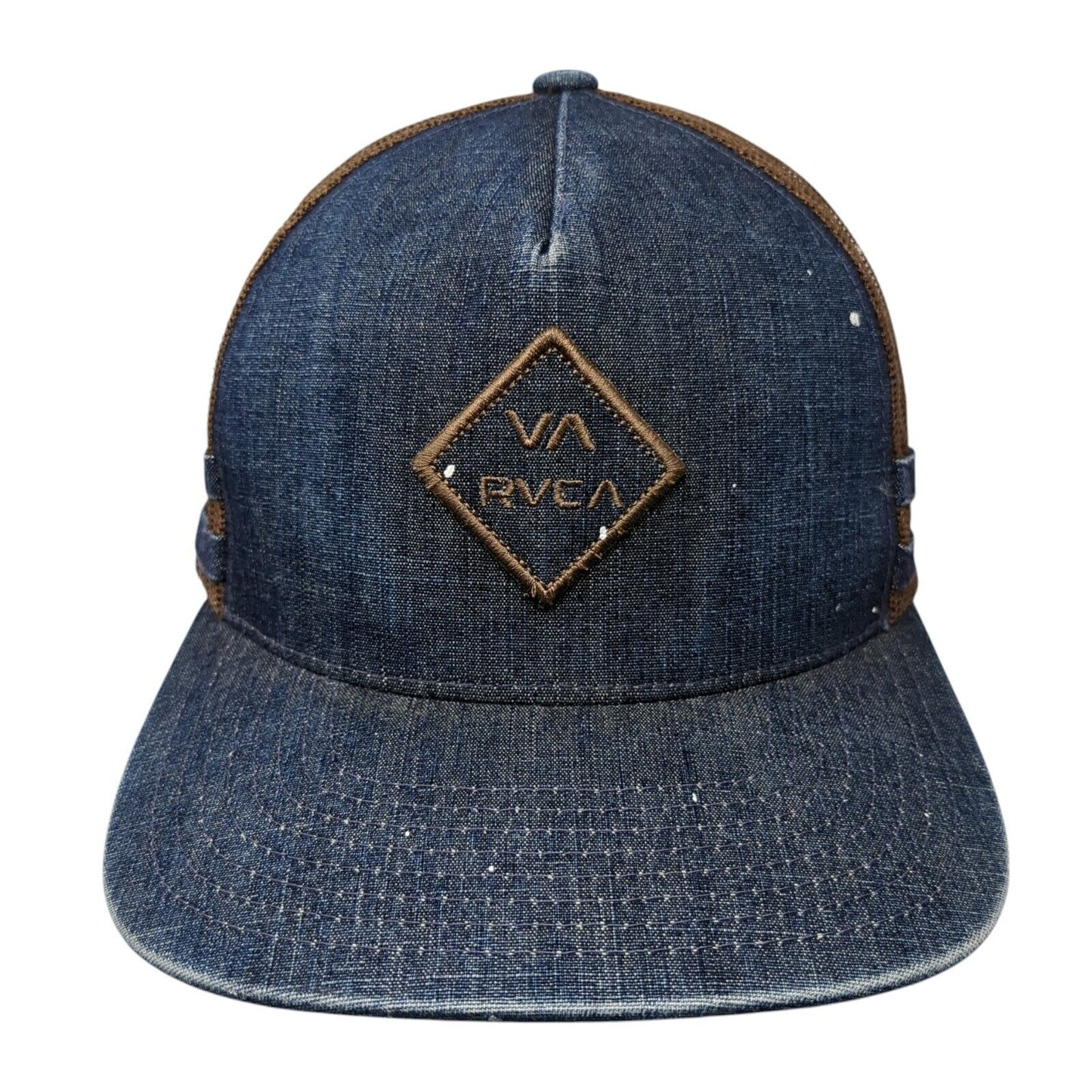 VA RVCA Snapback Trucker Hat Multicolor OS Adjustable Mid Fit Denim Mesh Back