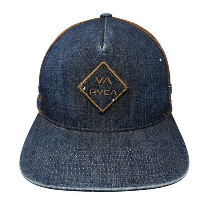 VA RVCA Snapback Trucker Hat Multicolor OS Adjustable Mid Fit Denim Mesh Back