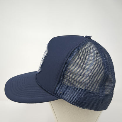 Police Training Institute Snapback Rope Trucker Hat Blue One Size Mesh Back