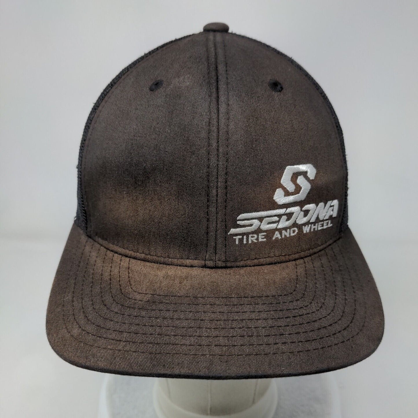 Sedona Tire and Wheel Snapback Trucker Hat Black One Size Adjustable Mesh Back