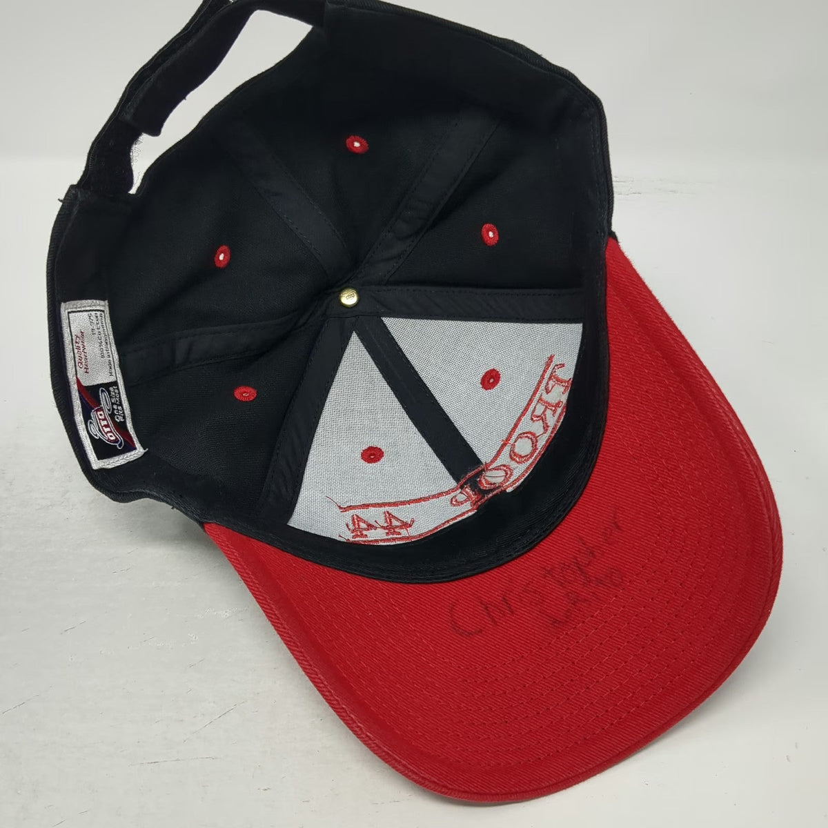 Otto Baseball Cap Black Red One Size Cotton Strapback Troop 44 Berlin CT Hat