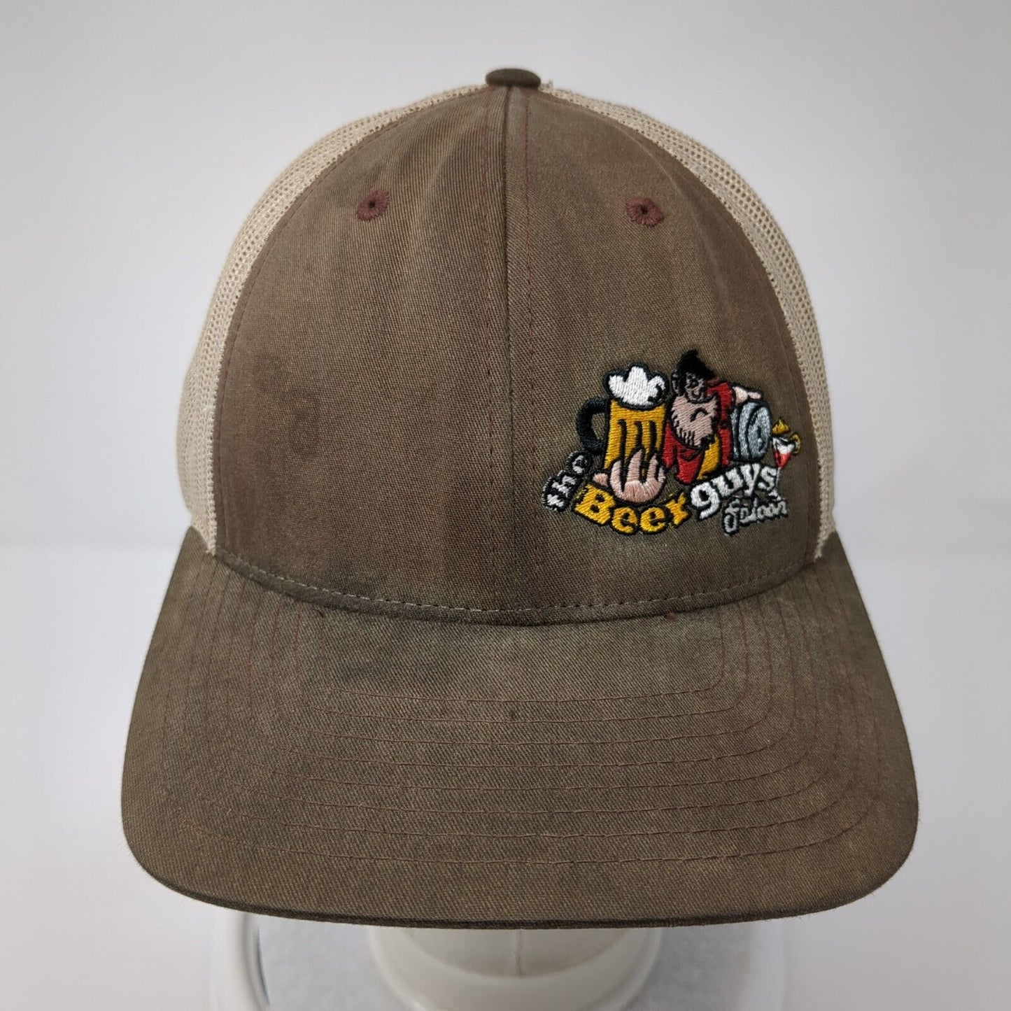 Beer Guys Saloon Snapback Trucker Hat Brown M/L Mesh Back Richardson