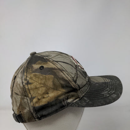 Rocky Mountain Elk Foundation Slideback Hat Camo OSFA Leather Strap