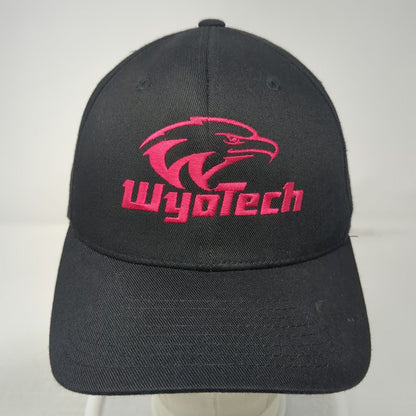 Flexfit Baseball Cap Black Pink M WyoTech Eagle Embroidered Curved Brim hat